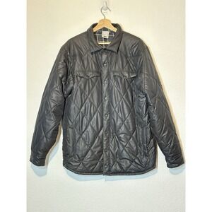 Merrell Reversible Jacket Mens Size L Nylon Full Zip Flannel Lined Outdoor Black